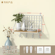 Wall-Mounted Storage Rack Punch-Free Bedroom Bedside Dormitory Storage