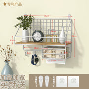 Wall-Mounted Storage Rack Punch-Free Bedroom Bedside Dormitory Storage