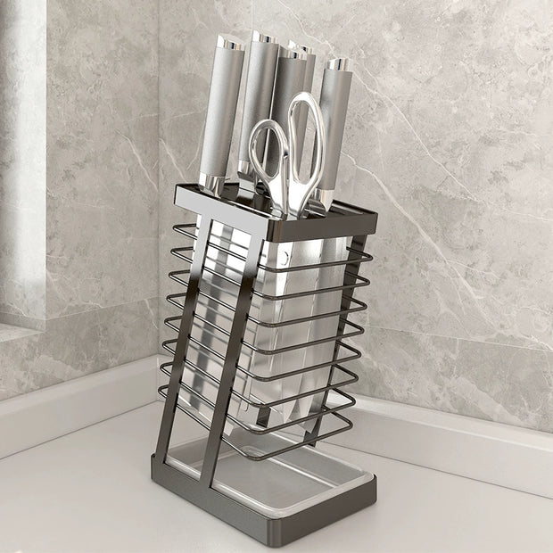 304 Stainless Steel Kitchen Knife Holder Kitchen Knife Holder Storage Rack Household Draining Table Cooking Knife Holder Storage Rack