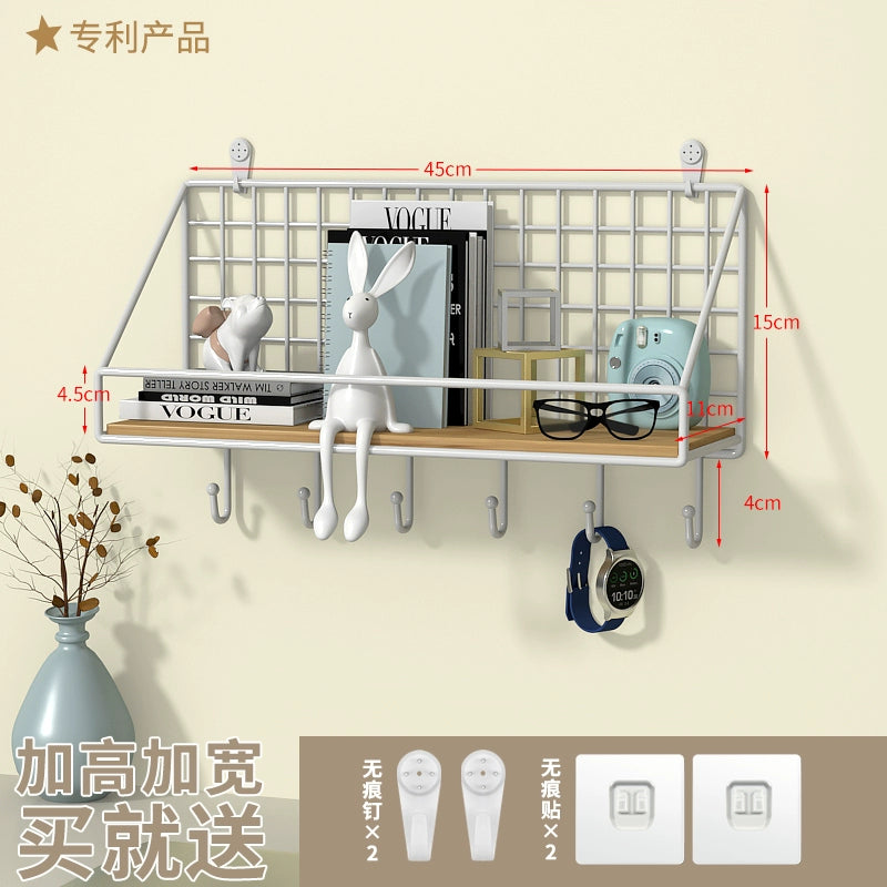 Wall-Mounted Storage Rack Punch-Free Bedroom Bedside Dormitory Storage