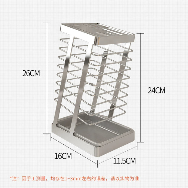 304 Stainless Steel Kitchen Knife Holder Kitchen Knife Holder Storage Rack Household Draining Table Cooking Knife Holder Storage Rack