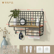Wall-Mounted Storage Rack Punch-Free Bedroom Bedside Dormitory Storage
