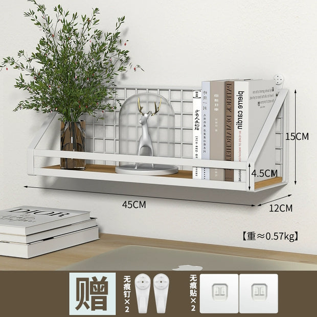 Wall-Mounted Storage Rack Punch-Free Bedroom Bedside Dormitory Storage