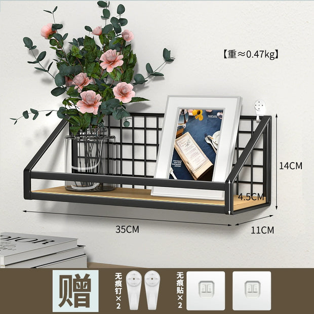 Wall-Mounted Storage Rack Punch-Free Bedroom Bedside Dormitory Storage