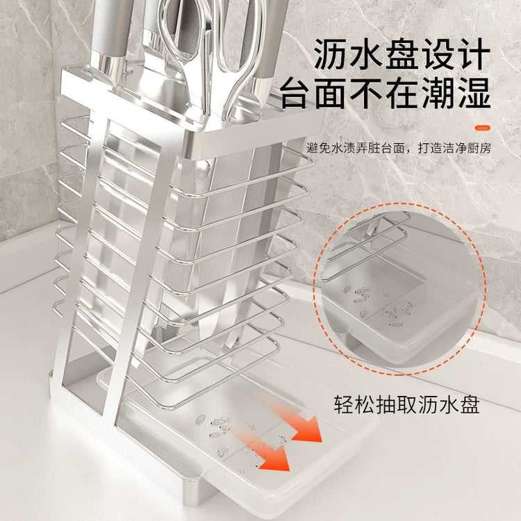 304 Stainless Steel Kitchen Knife Holder Kitchen Knife Holder Storage Rack Household Draining Table Cooking Knife Holder Storage Rack - mariaestalocashop