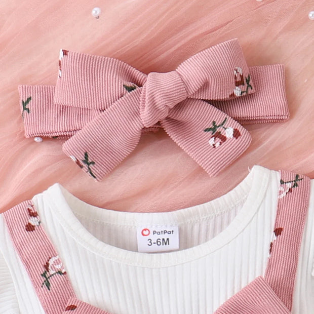 Baby Girl Floral Print Combo Dress with Headband Set Casual/Outdoor  Elegant Hyper-Tactile / 3D Sweet