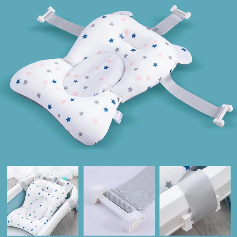 Baby Bath Seat Support Mat  Infant Anti-Slip Soft Comfort Body Cushion Foldable Baby Bath Tub Pad Chair Newborn Bathtub Pillow - mariaestalocashop