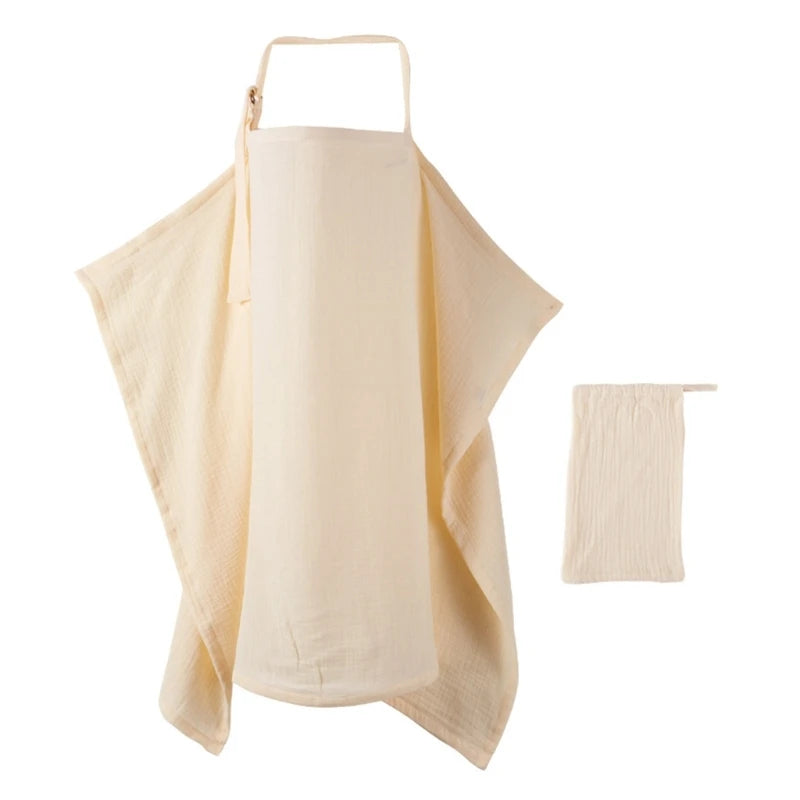F62D Mother Outing Breastfeeding Towel Cotton Baby Feeding Cover Anti-