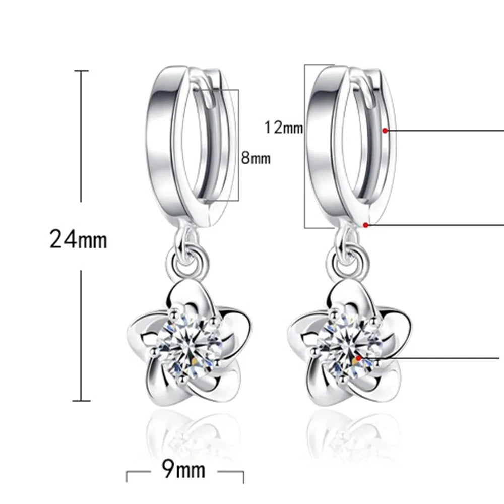 Sterling Silver Earrings Jewelry High Quality Retro Simple Pattern Purple White Zircon Earrings Hot Sale - mariaestalocashop