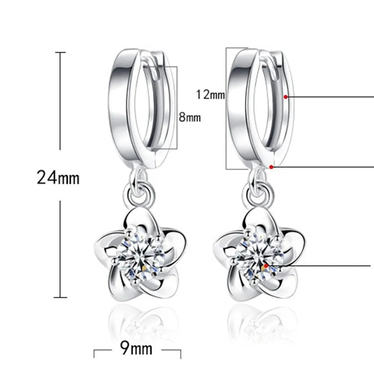 Sterling Silver Earrings Jewelry High Quality Retro Simple Pattern Purple White Zircon Earrings Hot Sale - mariaestalocashop