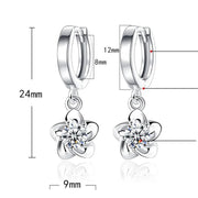 Sterling Silver Earrings Jewelry High Quality Retro Simple Pattern Purple White Zircon Earrings Hot Sale
