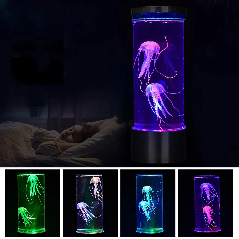 Color Changing Jellyfish Lamp Usb/Battery Powered Table Night Light Children'S Gift Home Bedroom Decor Boys Girls Birthday Gifts - mariaestalocashop