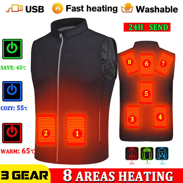 Heating vest men and women winter jacket Warm Electric Thermal Waistco