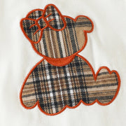 Newborn Baby Girl Clothes 3PCS Set Cartoon Bear Embroidery Long Sleeves Bodysuit Plaid Skirt Suit Infant Baby Costume 0-18 Month