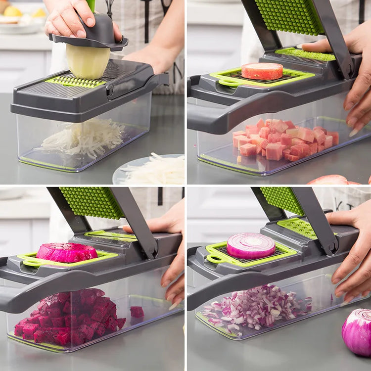 Multifunctional Vegetable Chopper Onion Chopper Handle Food Grate Food Chopper Kitchen Vegetable Slicer Dicer Cut - mariaestalocashop