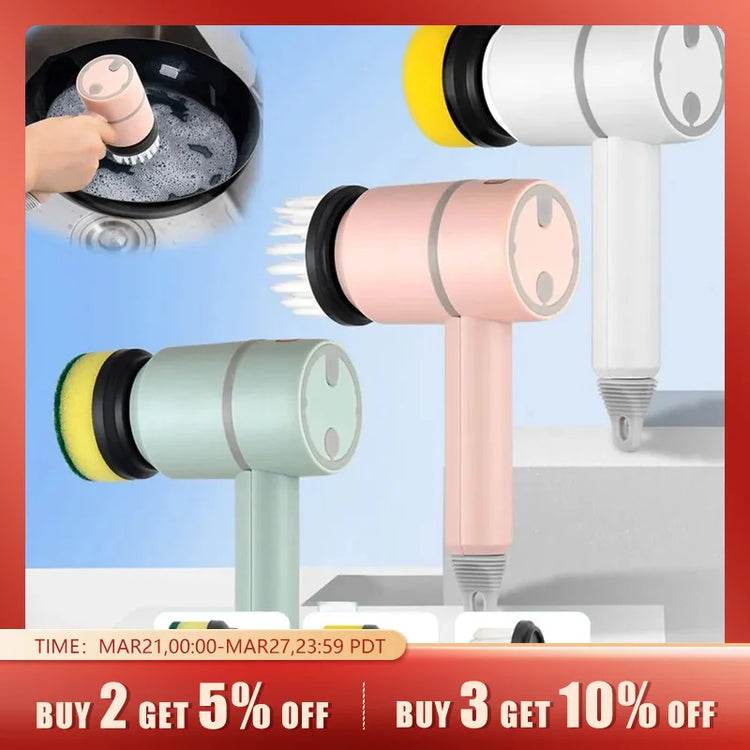 Electric Cleaning Brush Multi-functional Home USB Rechargeable Electric Rotary Scrubber Household Appliances Cleaning Gadget - mariaestalocashop