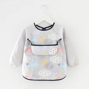 0-2Years Newborn Baby Bibs Blouse Waterproof Long-sleeved Reverse Dressing Infant Eating Clothes Apron Bib Protective Clothing