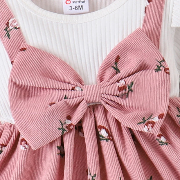Baby Girl Floral Print Combo Dress with Headband Set Casual/Outdoor  Elegant Hyper-Tactile / 3D Sweet