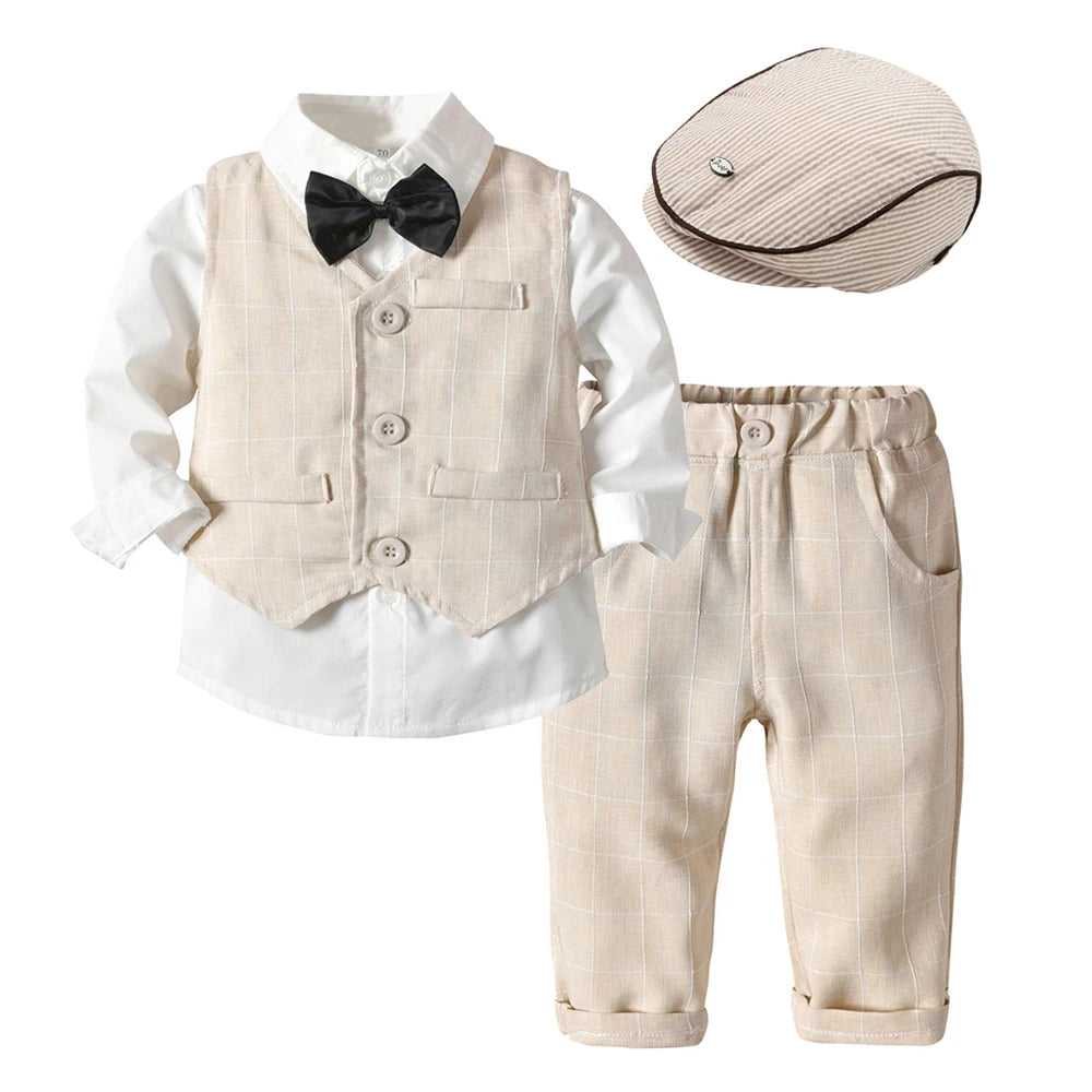 Baby Boy Clothing Sets Infants Newborn Boy Clothes Long Sleeve Tops+Ve