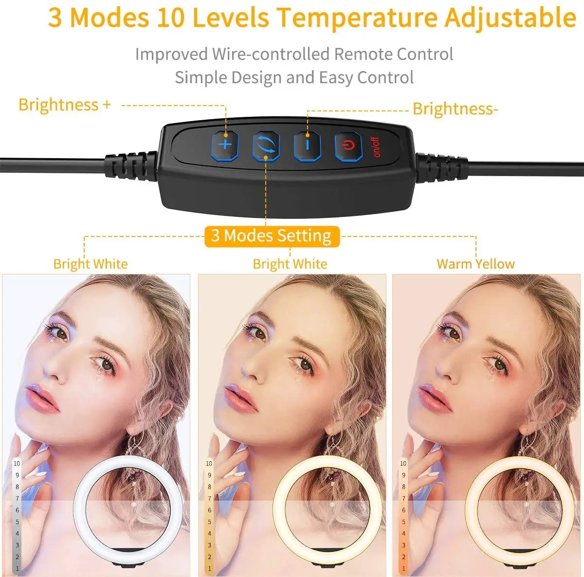 LED Selfie Ring Lighting Photographic Selfie Ring Lamp USB Remote Fill light For YouTube TikTok Video Live Phone Holder & Tripod - mariaestalocashop