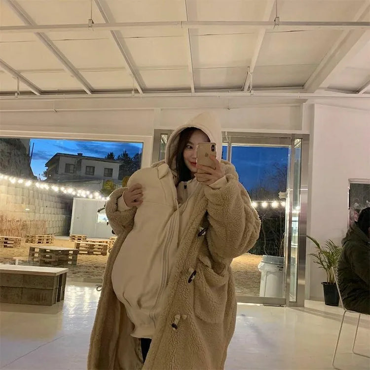 winter pregnancy clothes maternity jackets kangaroo coat baby carrier