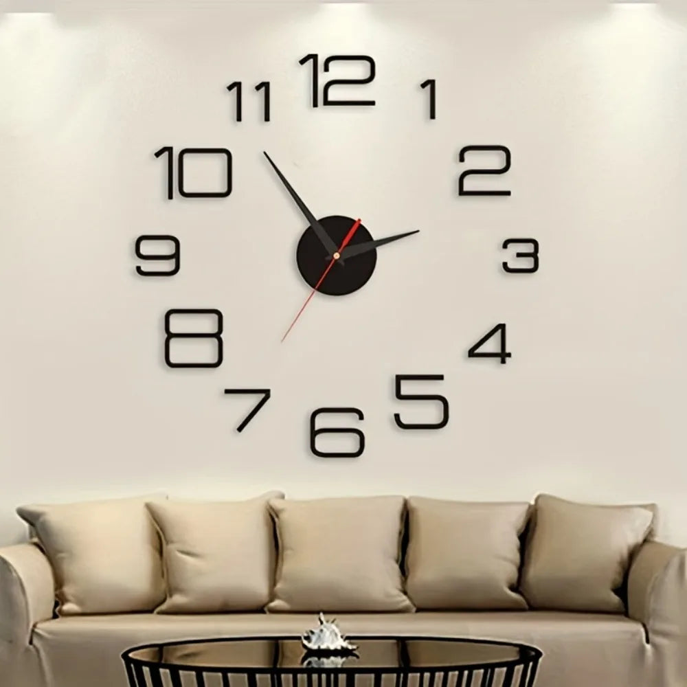 2023 Modern Design Large Wall Clock 3D DIY Quartz Clocks Fashion Watches Acrylic Mirror Stickers Living Room Home Decor Horloge - mariaestalocashop