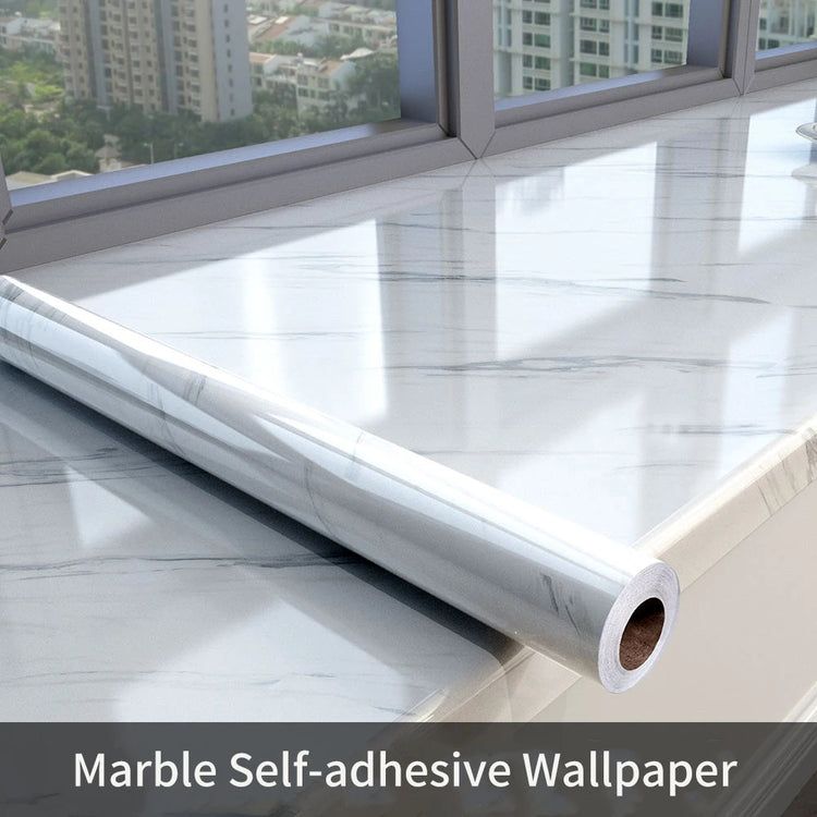 Width Marble Self Adhesive Wallpaper Vinyl Wall Stickers Waterproof Contact Paper For Kitchen Decorative Film Home Decor - mariaestalocashop