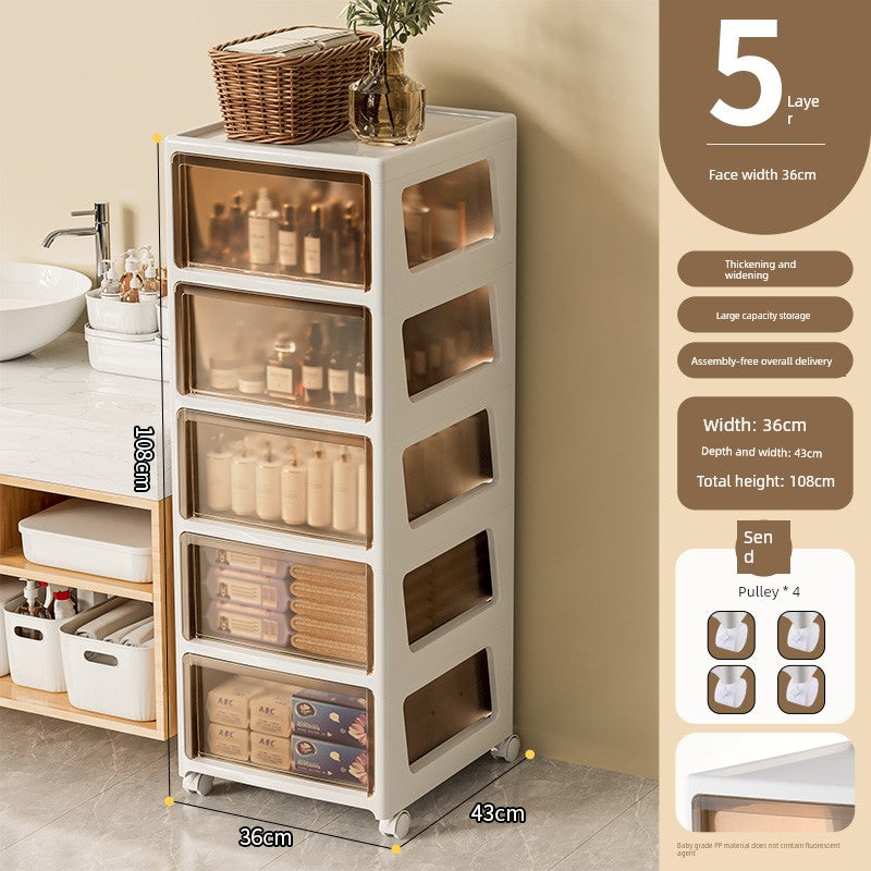 Rising Bathroom Storage Rack Bathroom Sandwich Cabinet Bathroom Storage Cabinet Toilet Locker Toilet Side Cabinet Narrow - mariaestalocashop