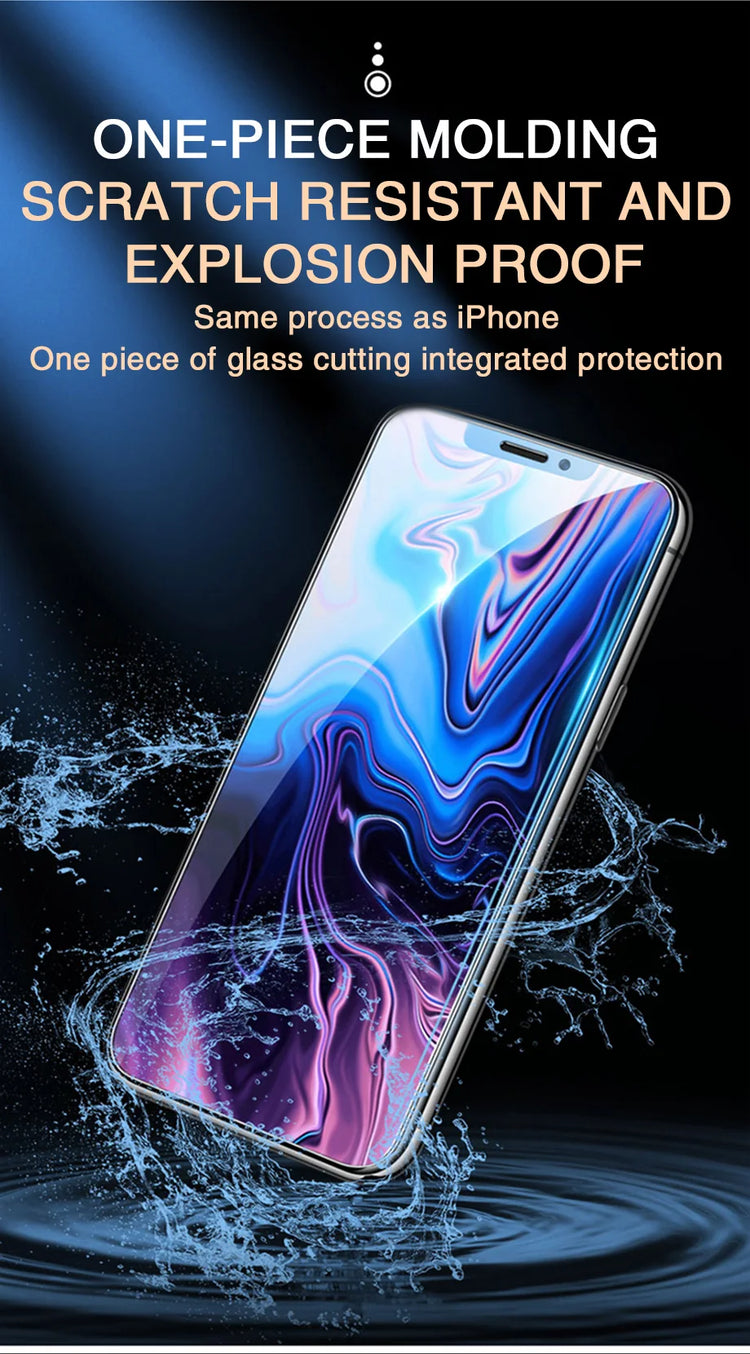 4PCS 60D Full Cover Protective Glass For IPhone 15 11 X XR XS MAX 6 7 8 Plus Screen Protectors On iPhone 13 12 Mini 14 Pro Glass - mariaestalocashop