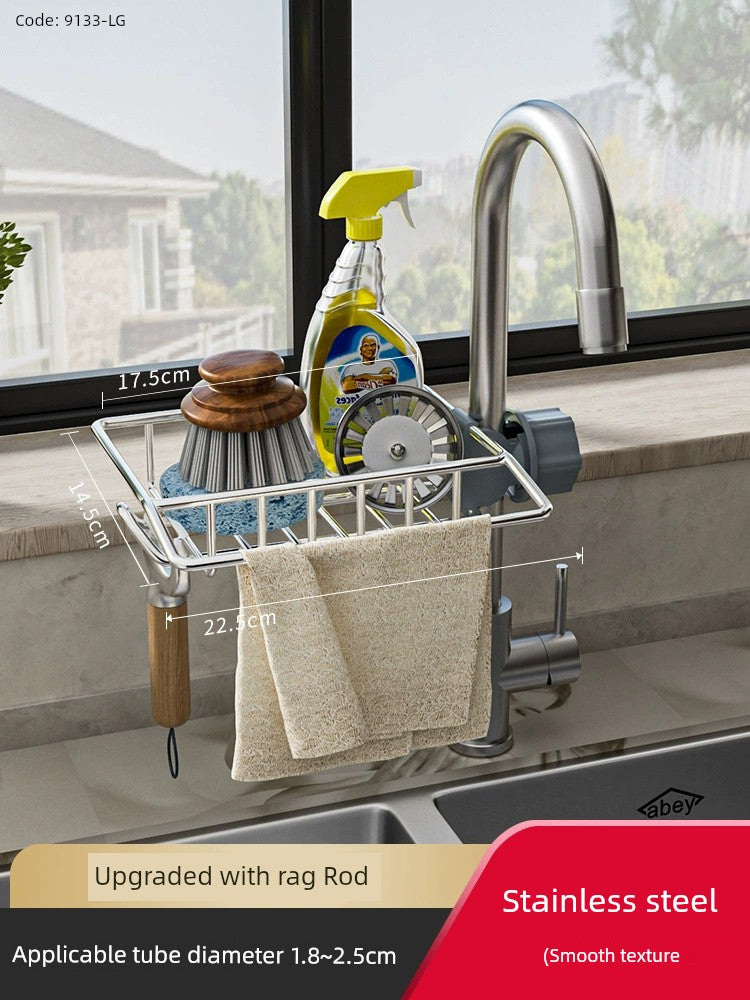 kitchen rack rag storage drain rack punch-free household seasoning    