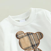 Citgeett Autumn Infant Newborn Baby Boys Girls Fall Outfits Long Sleeve Plaid Pattern Pullover Tops and Pants Spring Clothes Set