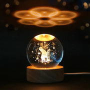 6cm 3D Crystal ball Crystal Planet Night Light Laser Engraved Solar System Globe Astronomy Birthday Gift Home Desktop Decoration