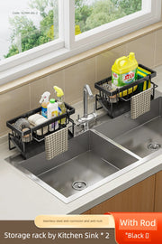 kitchen rack rag storage drain rack punch-free household seasoning    