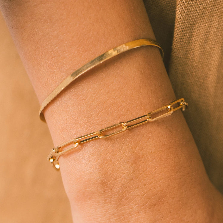 SUNIBI Classic Snake Chain Bracelets for Women Trend  Fashion Stainless Steel Cuban Chain Bracelet Trendy Woman Gifts Jewelry - mariaestalocashop