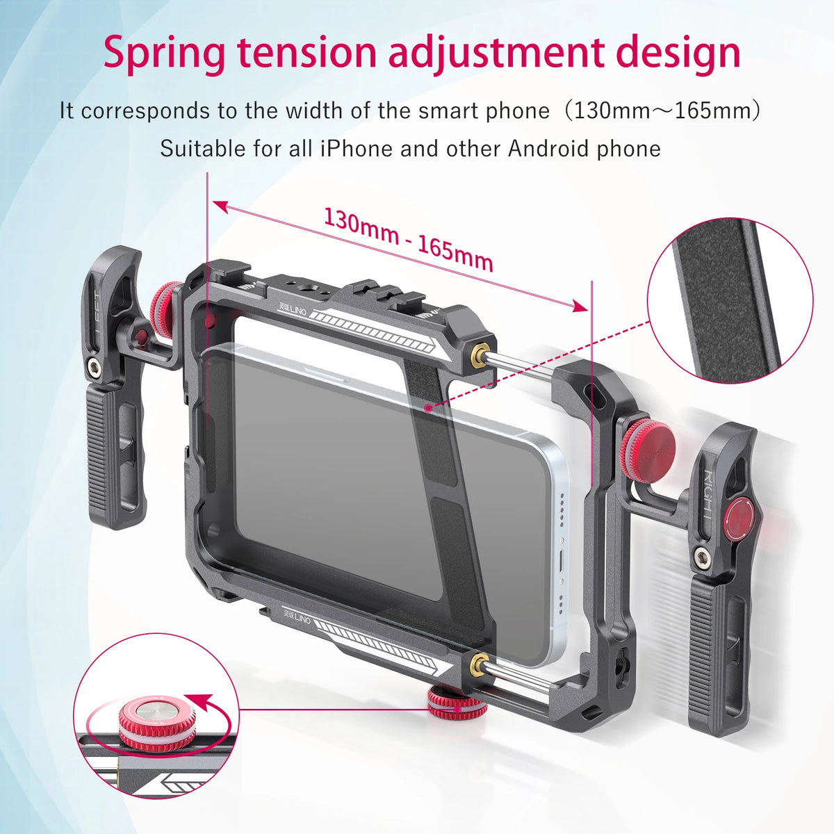 Ulanzi Lino Universal SmartPhone Cage Protective Case Cage with Side Handle Rig for iPhone 15 14 13 Samsung Huawei Xiaomi OPPO - mariaestalocashop