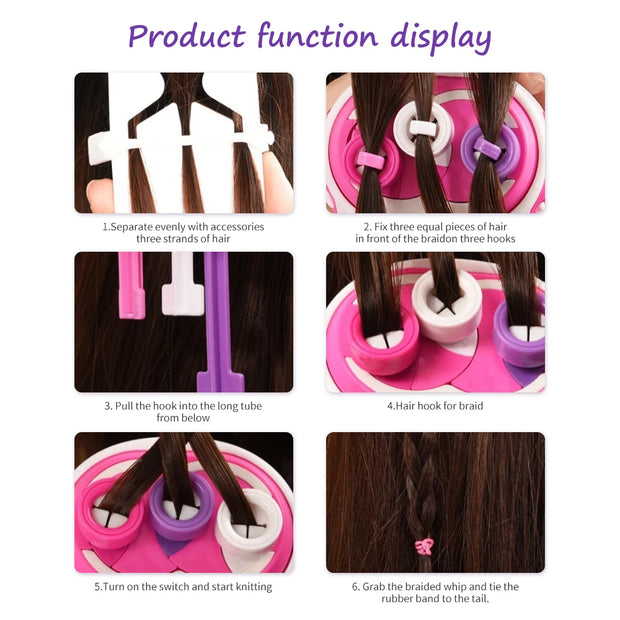 Automatic Hair Braider Electric DIY Hair Weave Twist Knitting Machine