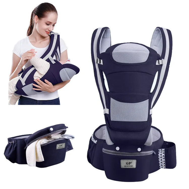 Newborn Ergonomic Baby Carrier Backpack Infant Baby Hipseat Carrier Front Facing Ergonomic Kangaroo Baby Wrap Sling Travel - mariaestalocashop