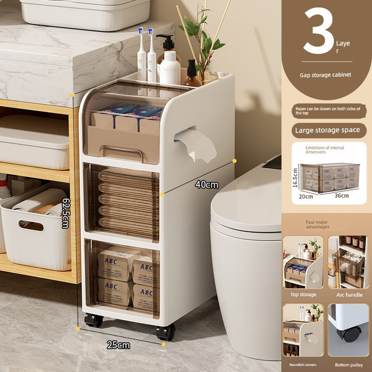 Rising Bathroom Storage Rack Bathroom Sandwich Cabinet Bathroom Storage Cabinet Toilet Locker Toilet Side Cabinet Narrow - mariaestalocashop