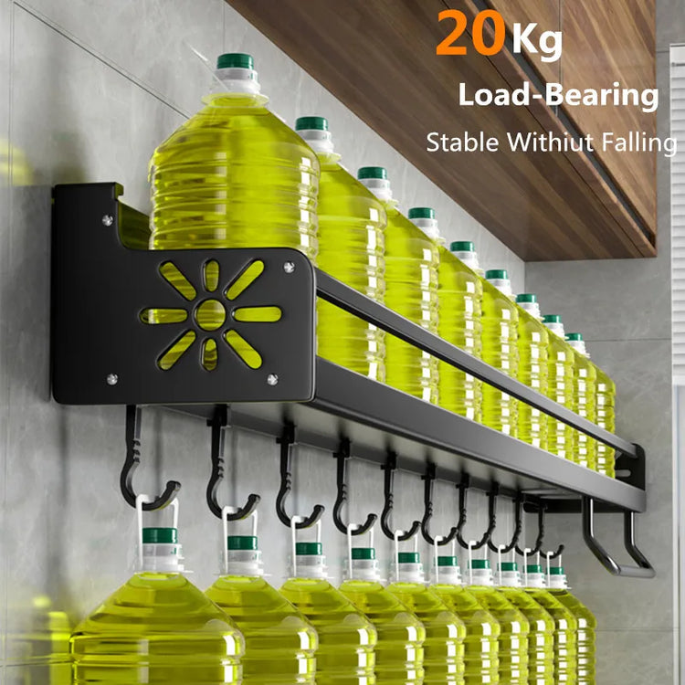 Kitchen Organizer Shelf Wall-mounted Spice Storage Rack Kitchen Knife Holder Wall Seasoning Chopstick Spoon Shovel Storage Sheif - mariaestalocashop