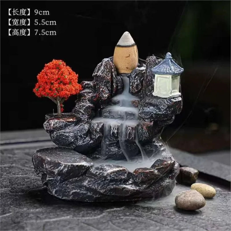 Backflow Incense Holder Waterfall Incense Burner Home Decor Aromatherapy Ornament Incense Cones with Backflow Incense Cones - mariaestalocashop