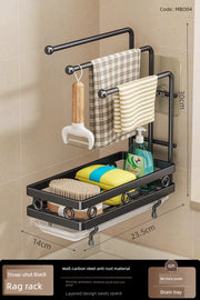 kitchen rack rag storage drain rack punch-free household seasoning    