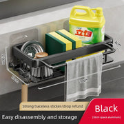 kitchen rack rag storage drain rack punch-free household seasoning    