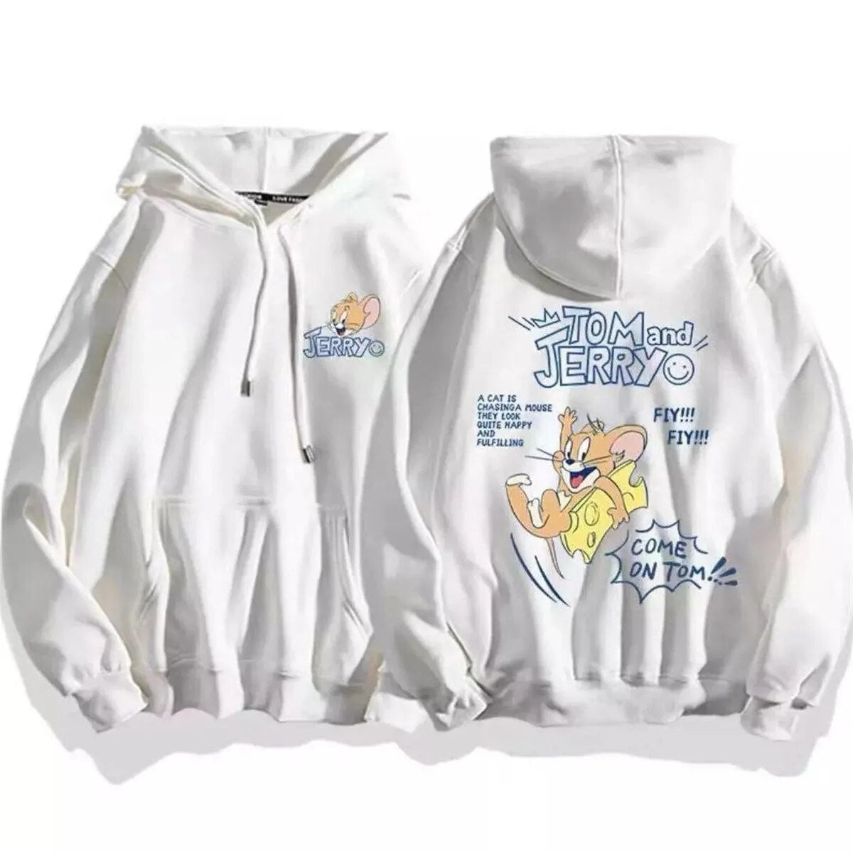 cute cartoon cat print hoodie women fashion winter autumn mouse tops