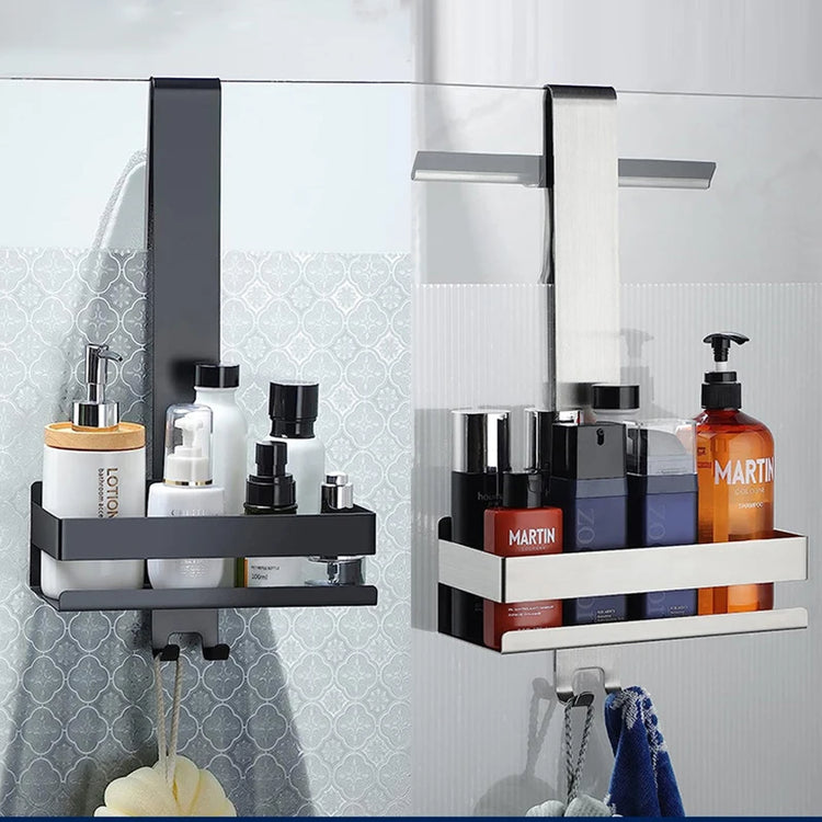 Movable Bathroom Shelves No Drill Shelf Organizer Shower Support Steel Shelf Multifunction Shelves Storage Unit For Bathroom - mariaestalocashop