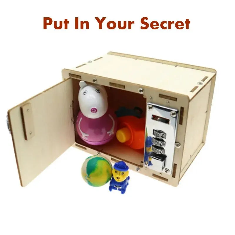 Diy Lockbox Safe Deposit Box Machinery Invention Scientific Experiment Wood Password Box Toys For Kid Assembly Model Make - mariaestalocashop