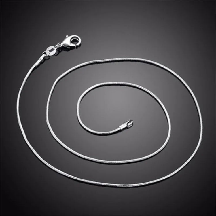 Sterling Silver Chain Fashion Sliver Necklace High Quality Snake Chain For Men And Women - mariaestalocashop
