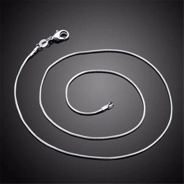 Sterling Silver Chain Fashion Sliver Necklace High Quality Snake Chain For Men And Women