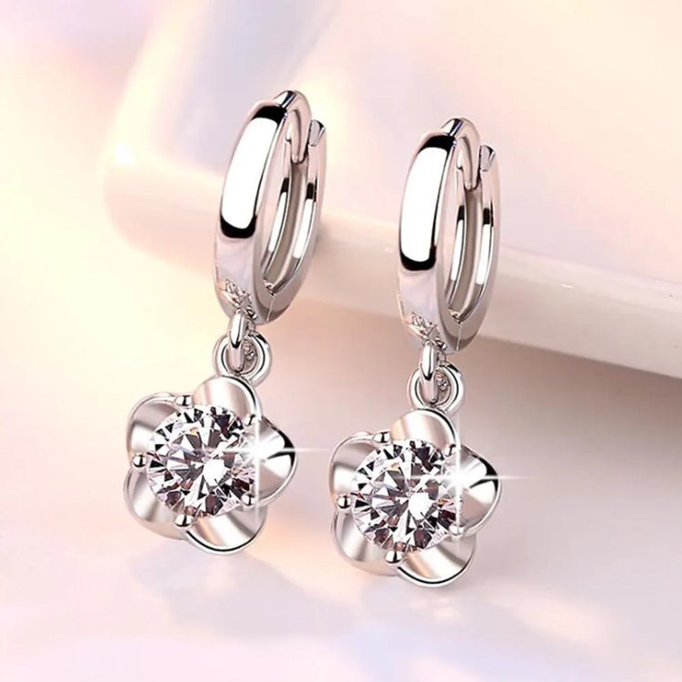 Sterling Silver Earrings Jewelry High Quality Retro Simple Pattern Purple White Zircon Earrings Hot Sale - mariaestalocashop