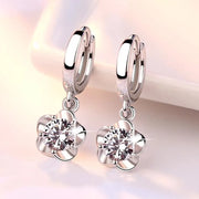 Sterling Silver Earrings Jewelry High Quality Retro Simple Pattern Purple White Zircon Earrings Hot Sale
