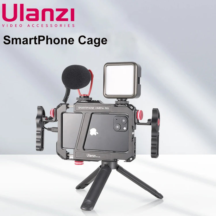 Ulanzi Lino Universal SmartPhone Cage Protective Case Cage with Side Handle Rig for iPhone 15 14 13 Samsung Huawei Xiaomi OPPO - mariaestalocashop